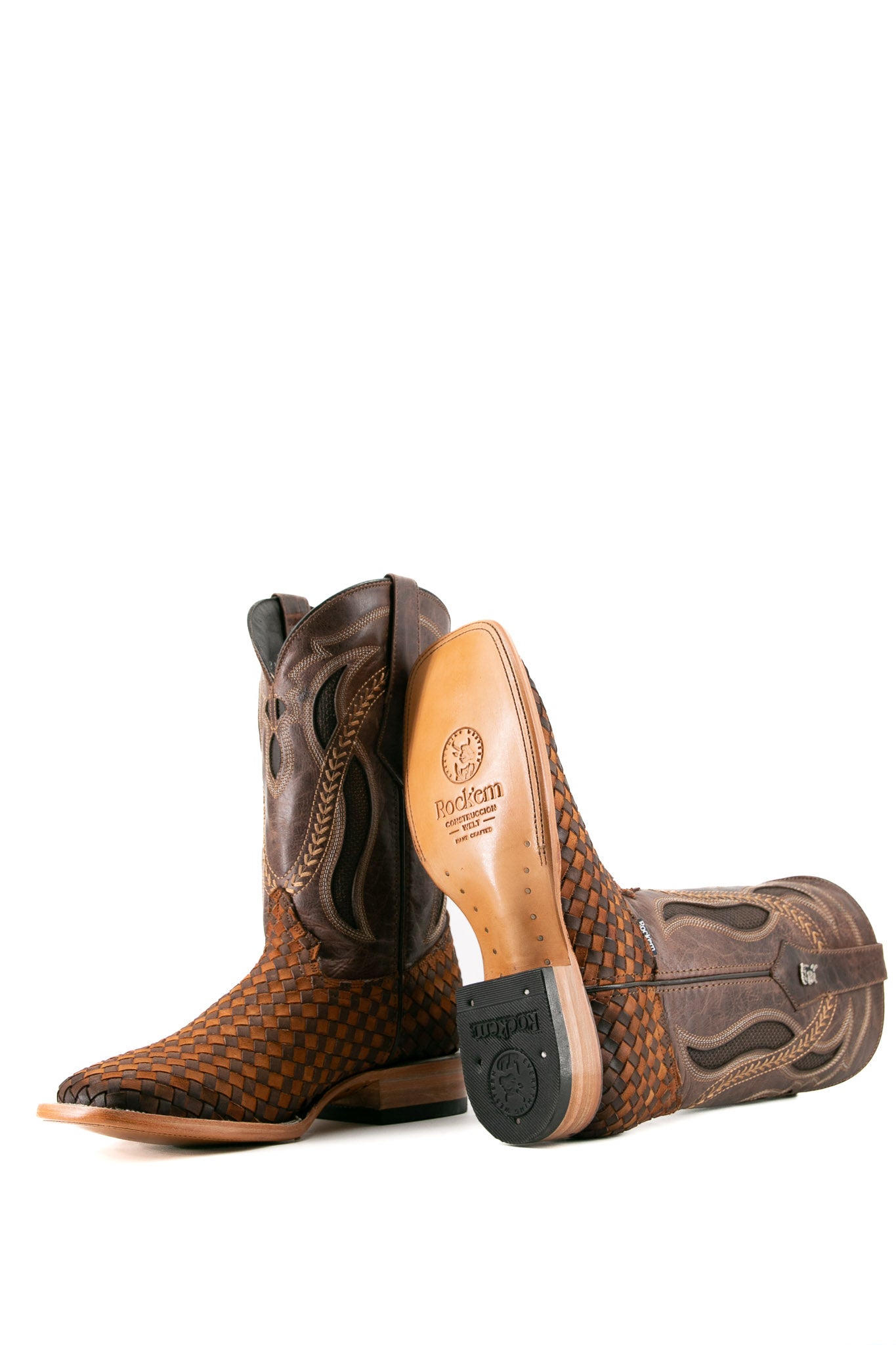 Handmade Serbia Woven Square Toe Cowboy Boots for Men & Women - Western Style Leather Ankle Boots for Country Dancing, Rodeo & Outdoor Adventures