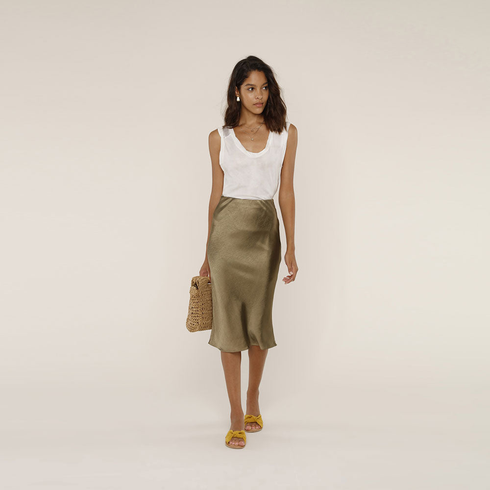 Ryder Skirt - Women's High Waist Flowy Midi Skirt for Casual & Office Wear | Perfect for Work, Dates & Everyday Outfits