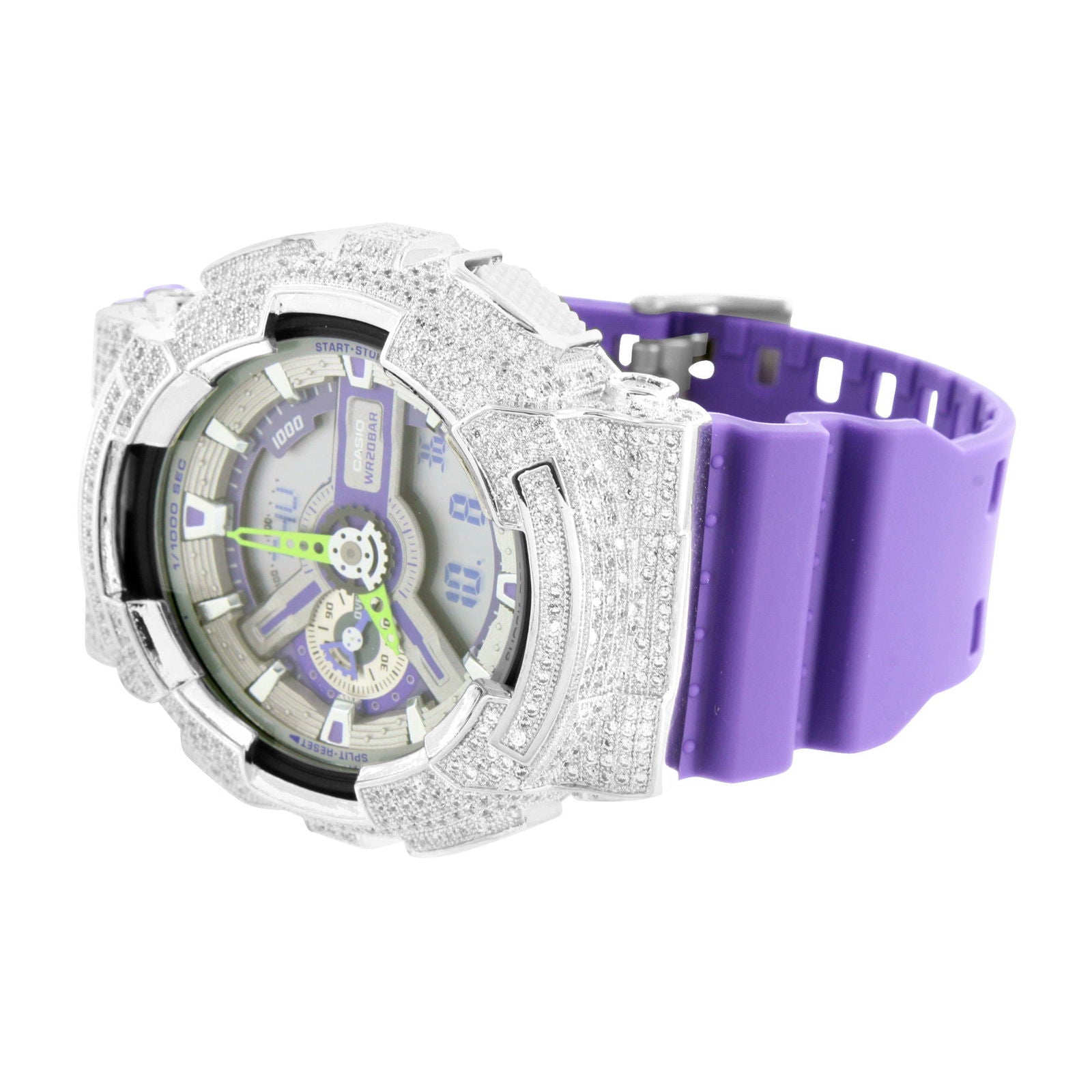 G Shock GA110DN-6A Purple Digital Watch with Custom Bezel - Stylish Sports & Outdoor Activity Timepiece for Men and Women