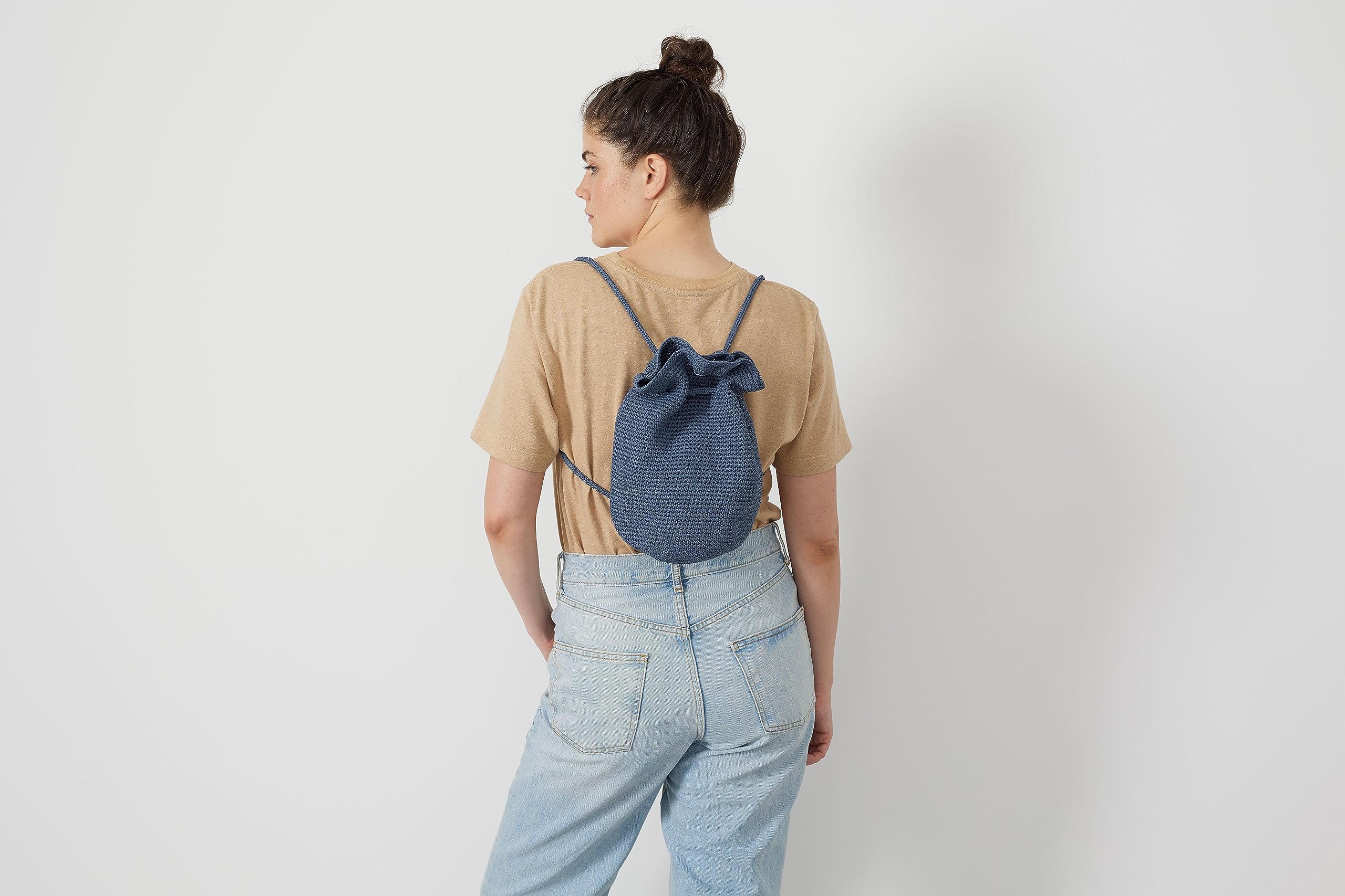 The Sak Small Dylan Crochet Backpack for Women - Adjustable Straps, Lightweight & Stylish Black Crossbody Bag - Perfect for Travel, Work & Everyday Use