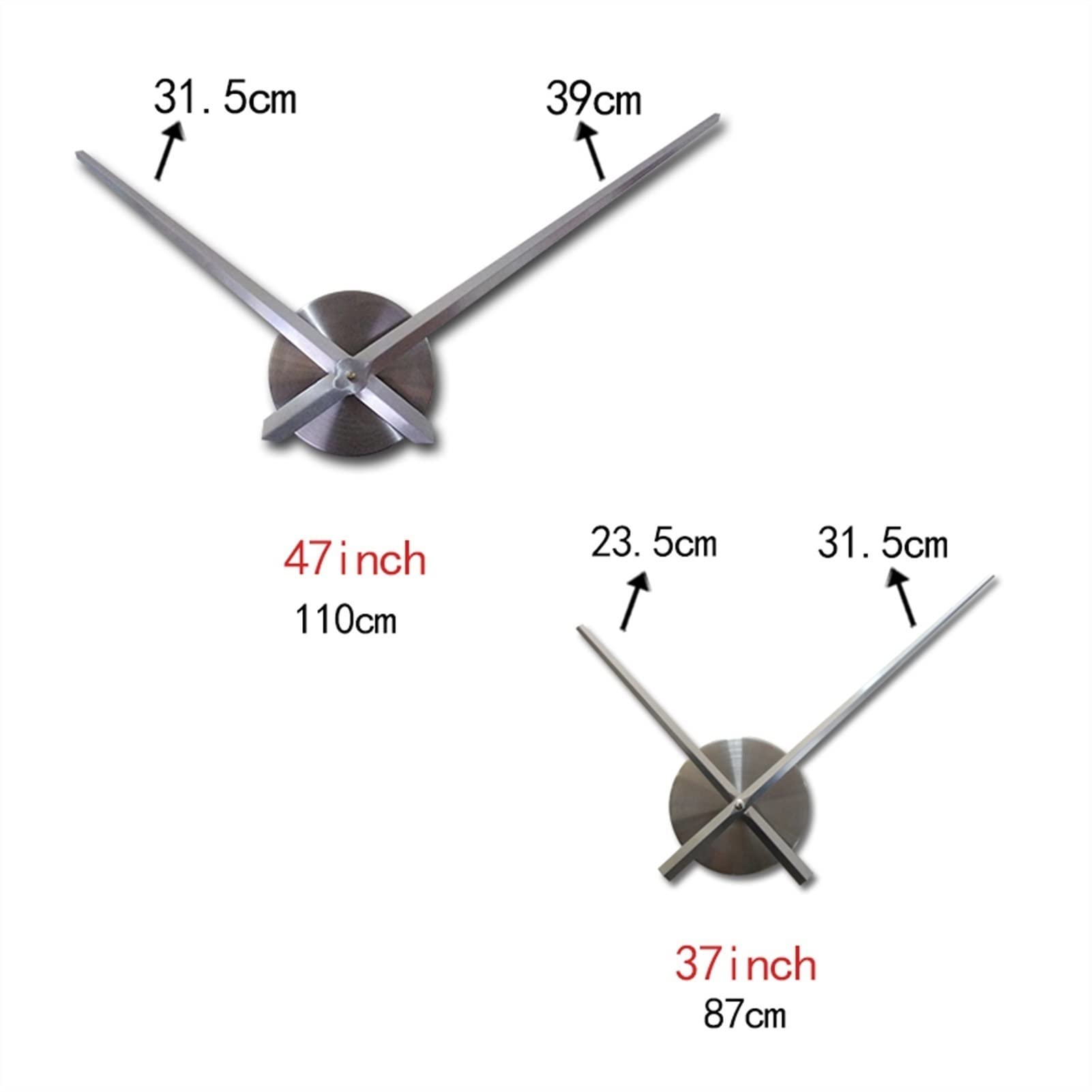 Modern DIY Acrylic Quartz Wall Clock - 3D Home Decor for Living Room, Bedroom, Office - Dark Gray 47 Inch Metal Sticker Clock - Perfect for Home & Office Decorations