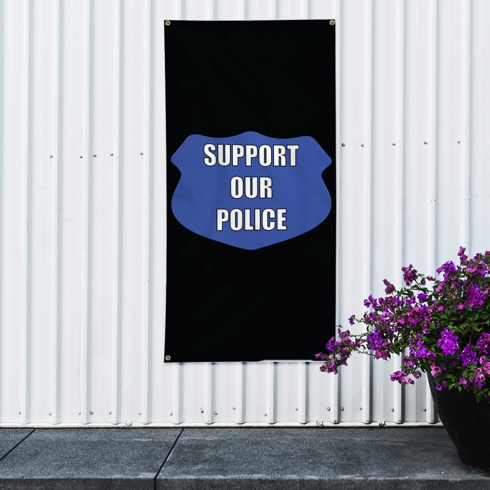 Premium Vertical Vinyl Banner - Multiple Sizes (96x48 Inches) - Weatherproof Outdoor Yard Sign with 8 Grommets - Show Support for Police & Causes - Perfect for Community Events, Protests & Business Advertising