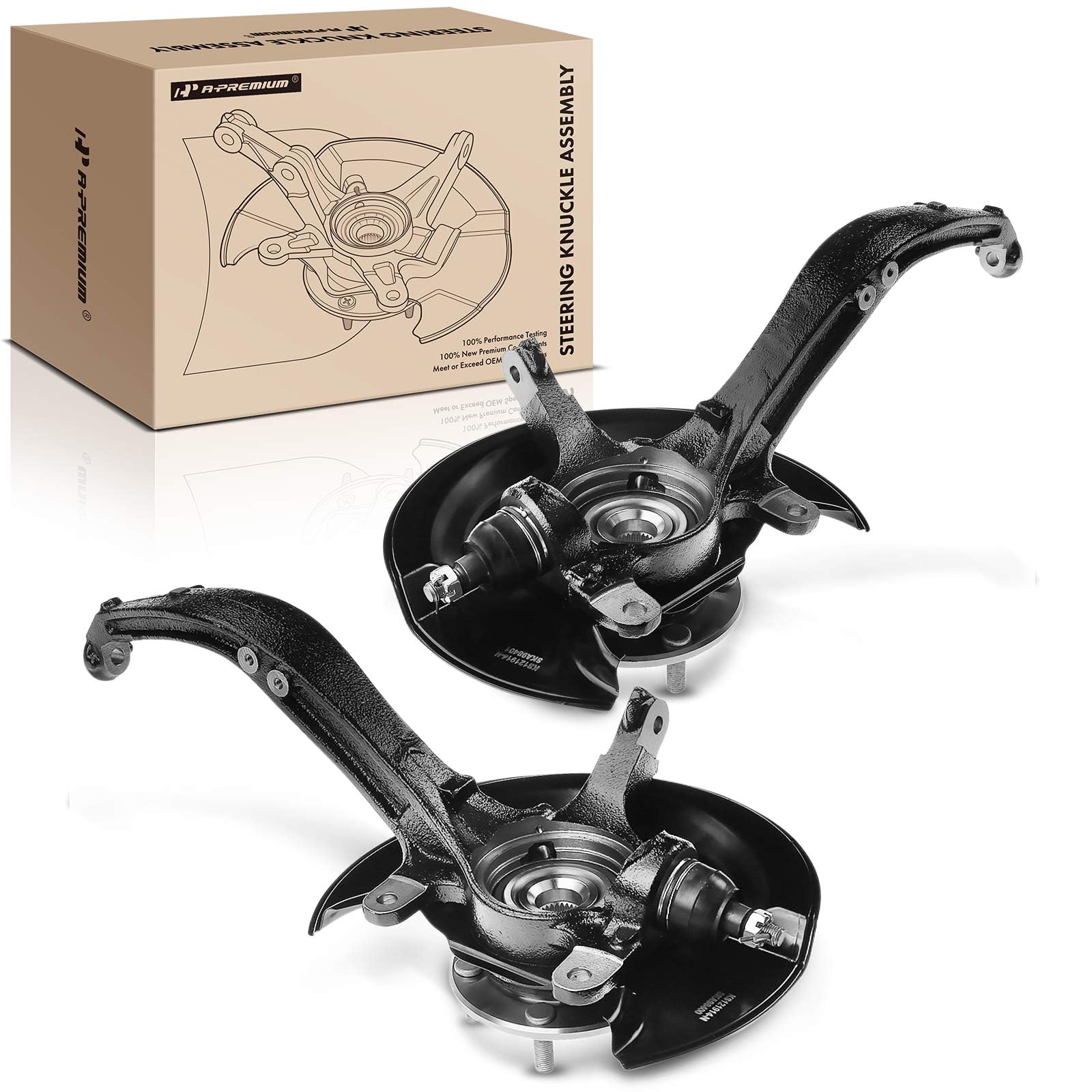 Premium Pair of Front Steering Knuckle & Wheel Bearing Hub Assemblies for 2003-2007 Honda Accord (Automatic Transmission) - Left & Right Side | Durable Replacement Parts for Smooth Ride & Enhanced Vehicle Control