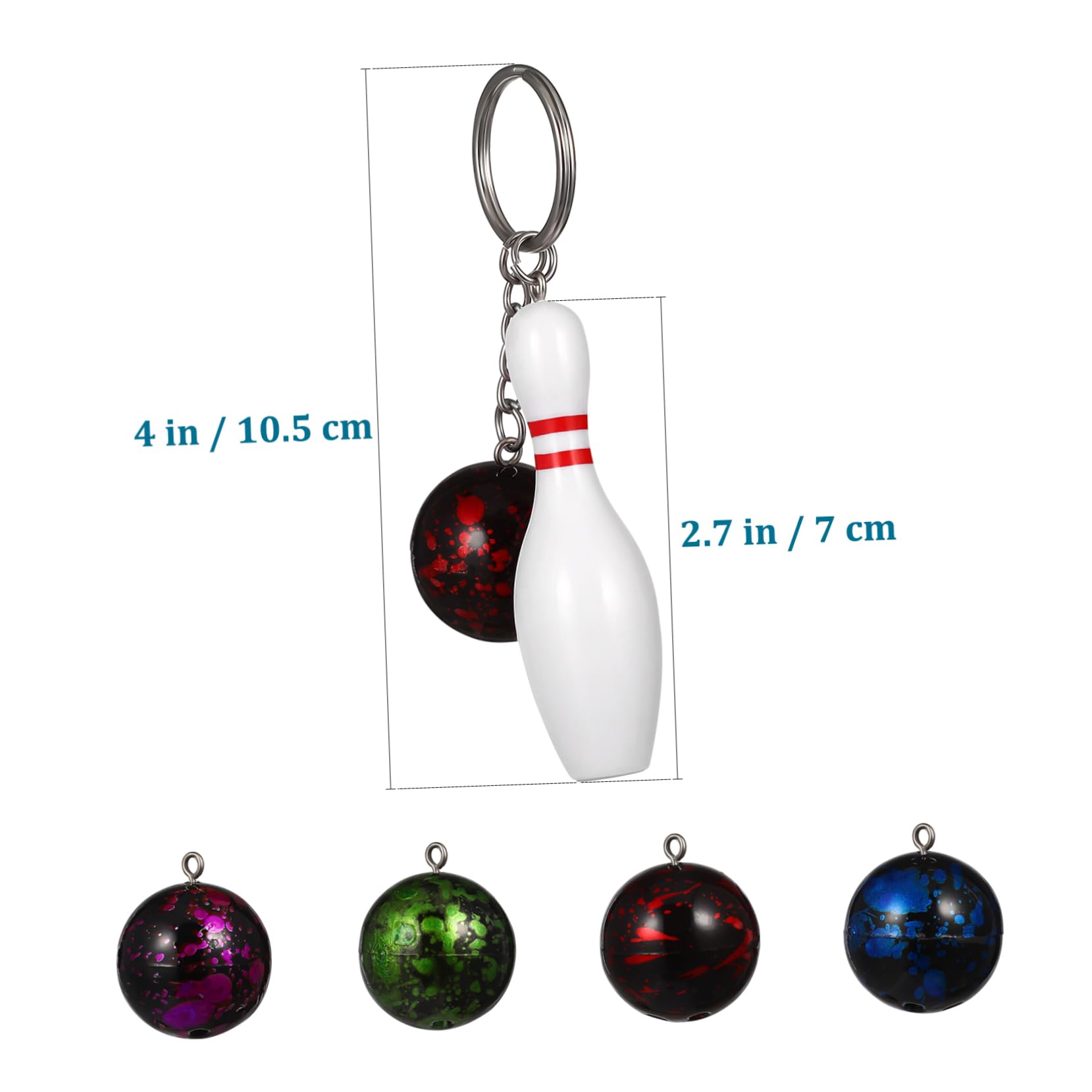 GAROZATION 30 Pcs Mini Bowling Keychain Set - Bulk Bowling Party Favors, Athlete Souvenirs & Decorations - Perfect for Bowling Themed Parties, Team Gifts & Sports Enthusiasts