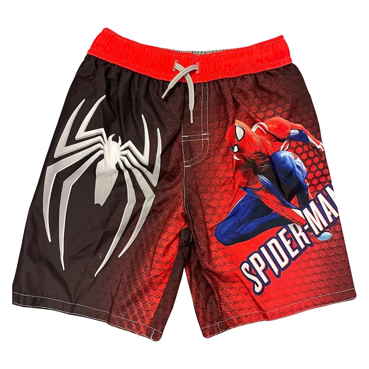 Dreamwave Boys Swim Trunks - Quick Dry Bathing Suit for Kids in Red, Size 7 - Perfect for Beach, Pool, and Summer Water Activities