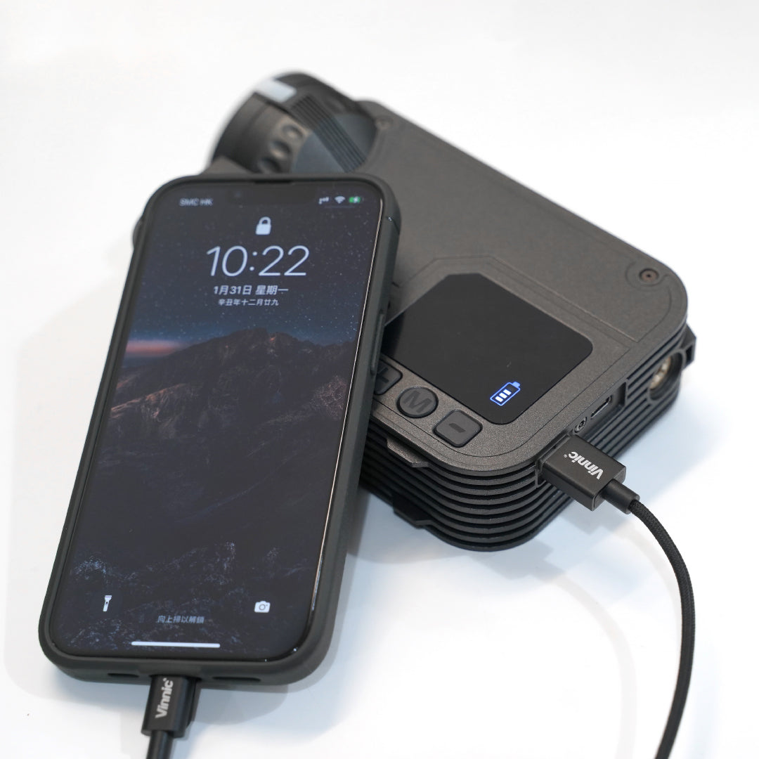 Vinnic 12V Multi-Function Jump Starter with 30W PD QC Mini Car Charger - Portable Power Bank for Cars, Trucks, SUVs & Emergency Roadside Assistance