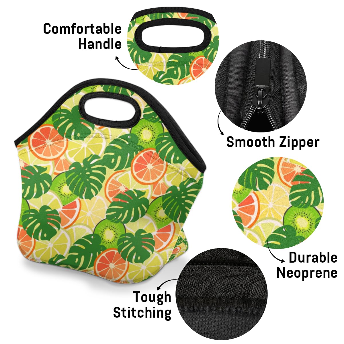 Insulated Neoprene Lunch Bag for Women & Men - Reusable Cooler Tote for Work, Travel, Picnic | Keep Food Fresh | Perfect for Office, School, Beach & Outdoor Activities