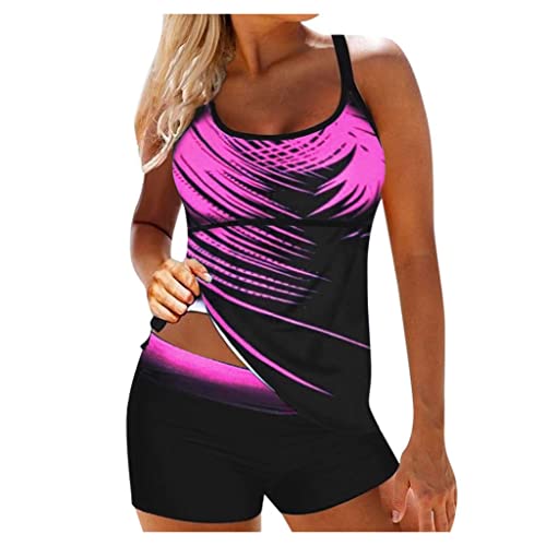 Pottseth Women's Vintage American Flag Tankini Set - High Waist Bikini Two Piece Swimsuit for Women | Beach Vacation, Pool Party, Summer Swimwear