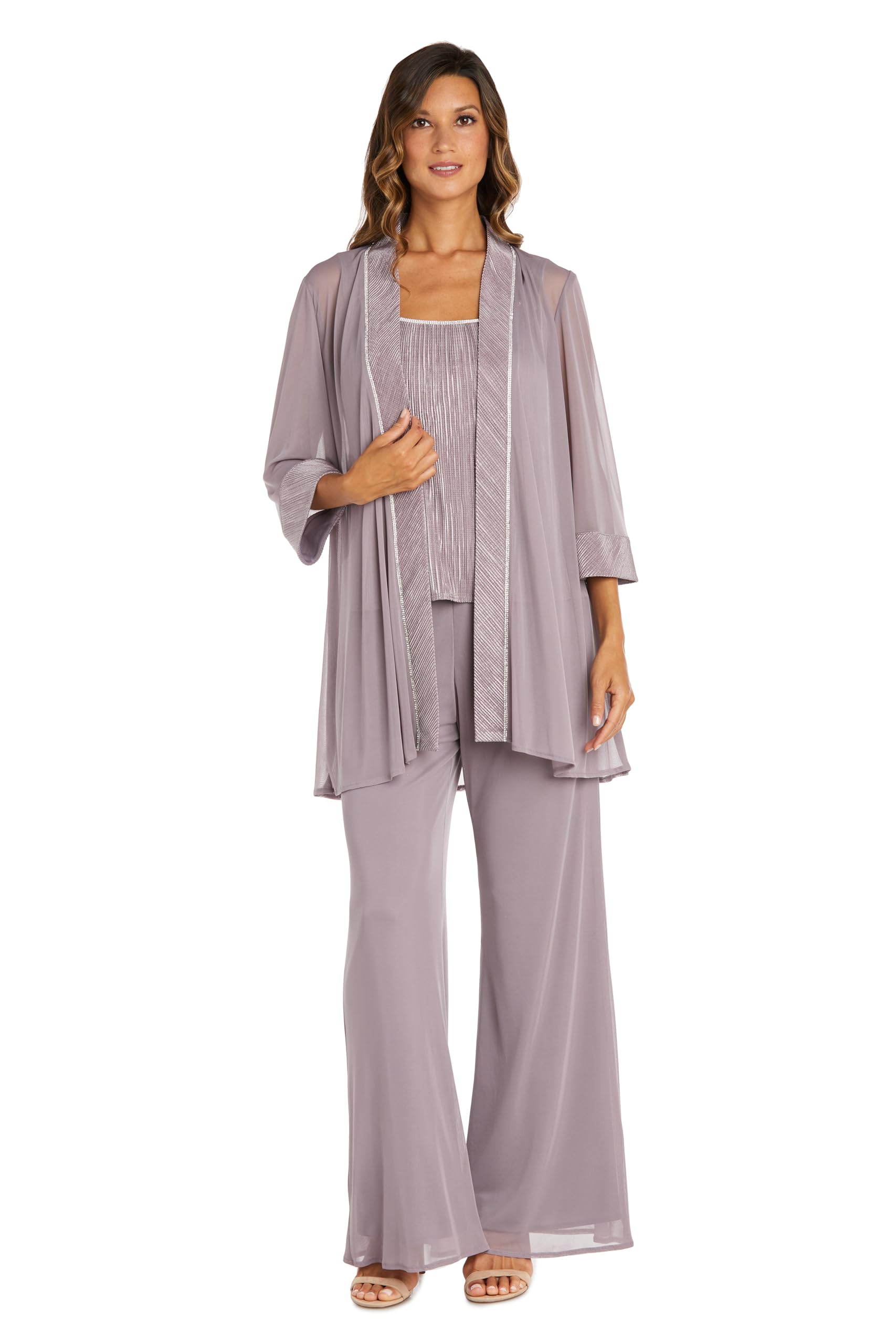 R&M Richards Women's 3-Piece Pleated Pant Suit Set - Formal Office Wear & Business Attire for Professional Women