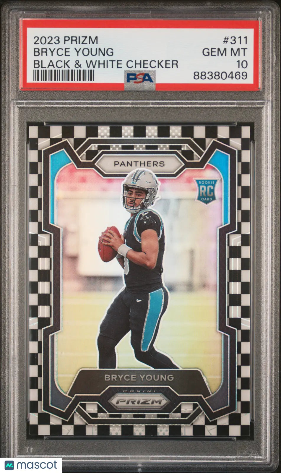 2023 Panini Prizm PSA 10 Bryce Young Rookie Card Black/White Checker Prizm #311 - Perfect for Football Card Collectors & Sports Memorabilia Enthusiasts