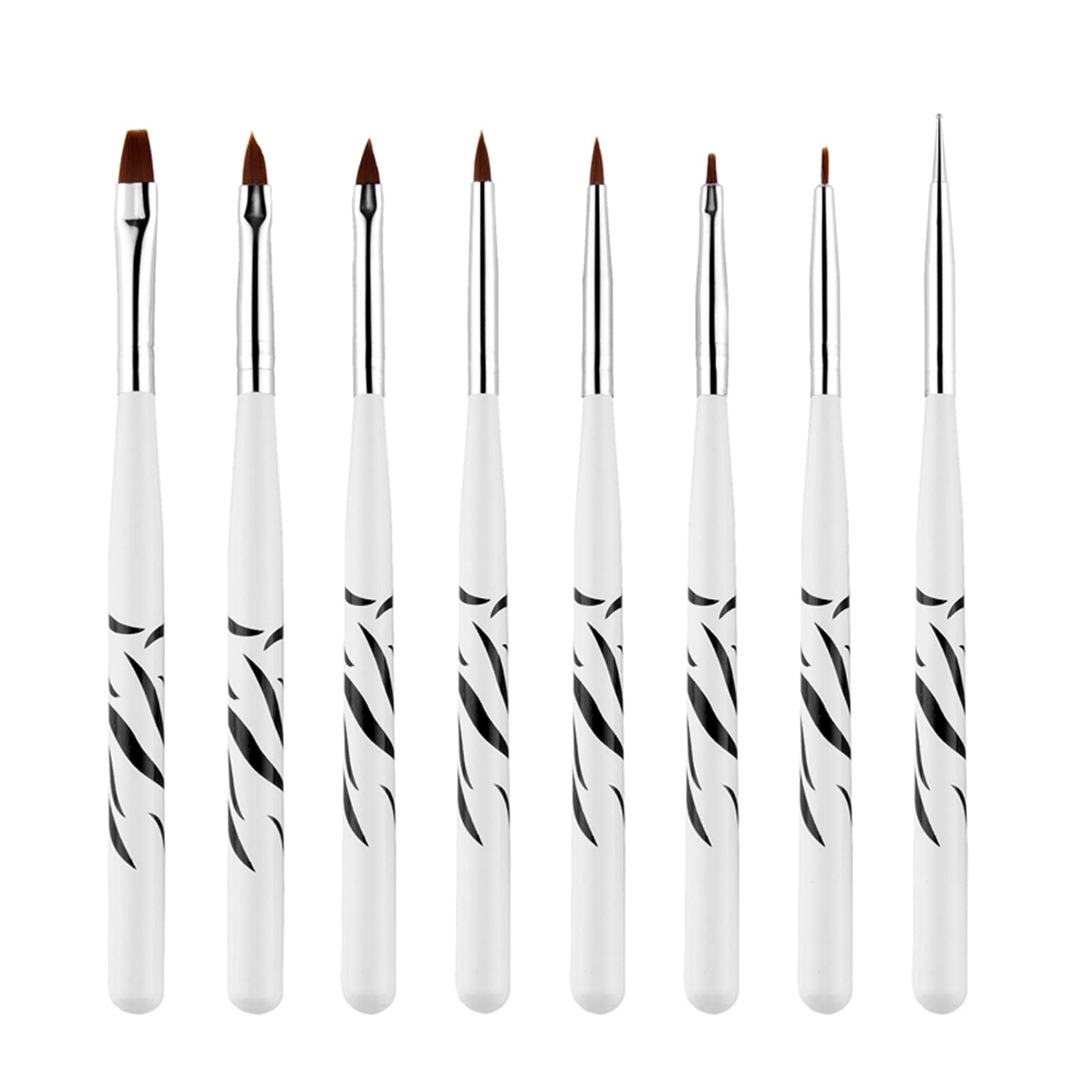 LEIGE 8Pcs Gel Nail Art Brush Set - Professional Dotting, Painting, Liner & Polish Pen Tools for Manicure & DIY Nail Design | Perfect for Home Salon, Nail Art Beginners & Professional Nail Technicians