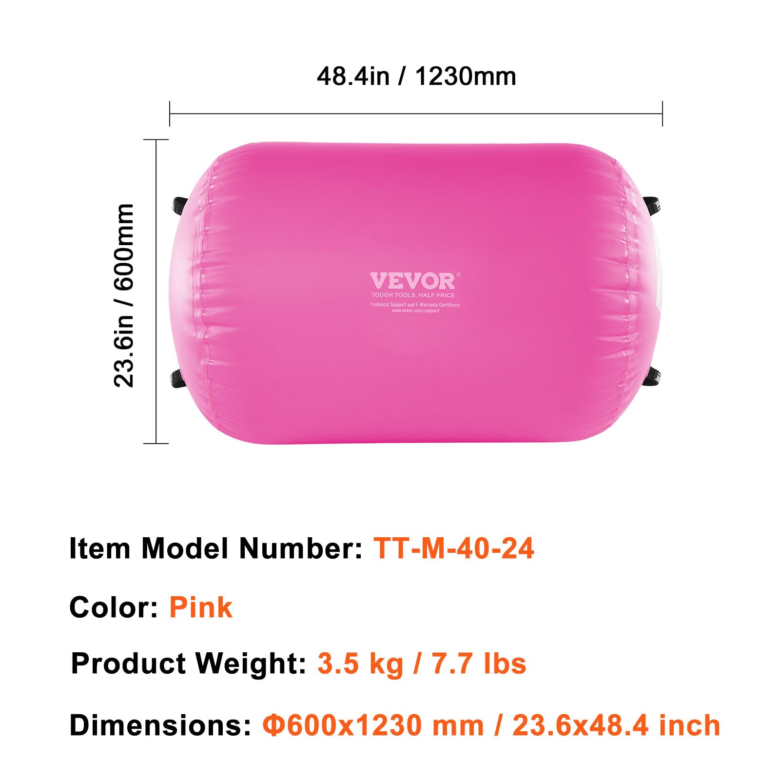 VEVOR Inflatable Gymnastics Air Mat with Electric Pump - Portable Training Mat for Home Gym, Yoga, Cheerleading | Perfect for Indoor Exercise, Outdoor Beach & Park Activities, Water Sports