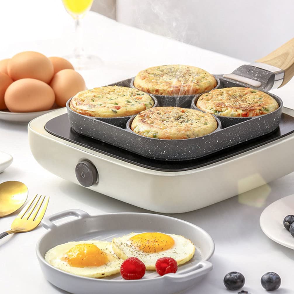 Non-Stick Aluminum Egg Frying Pan - Omelet Skillet for Perfect Fried Eggs, Pancakes & Breakfast - Induction & Gas Stove Compatible - Ideal for Cooking Breakfast, Sandwiches, Burgers & More
