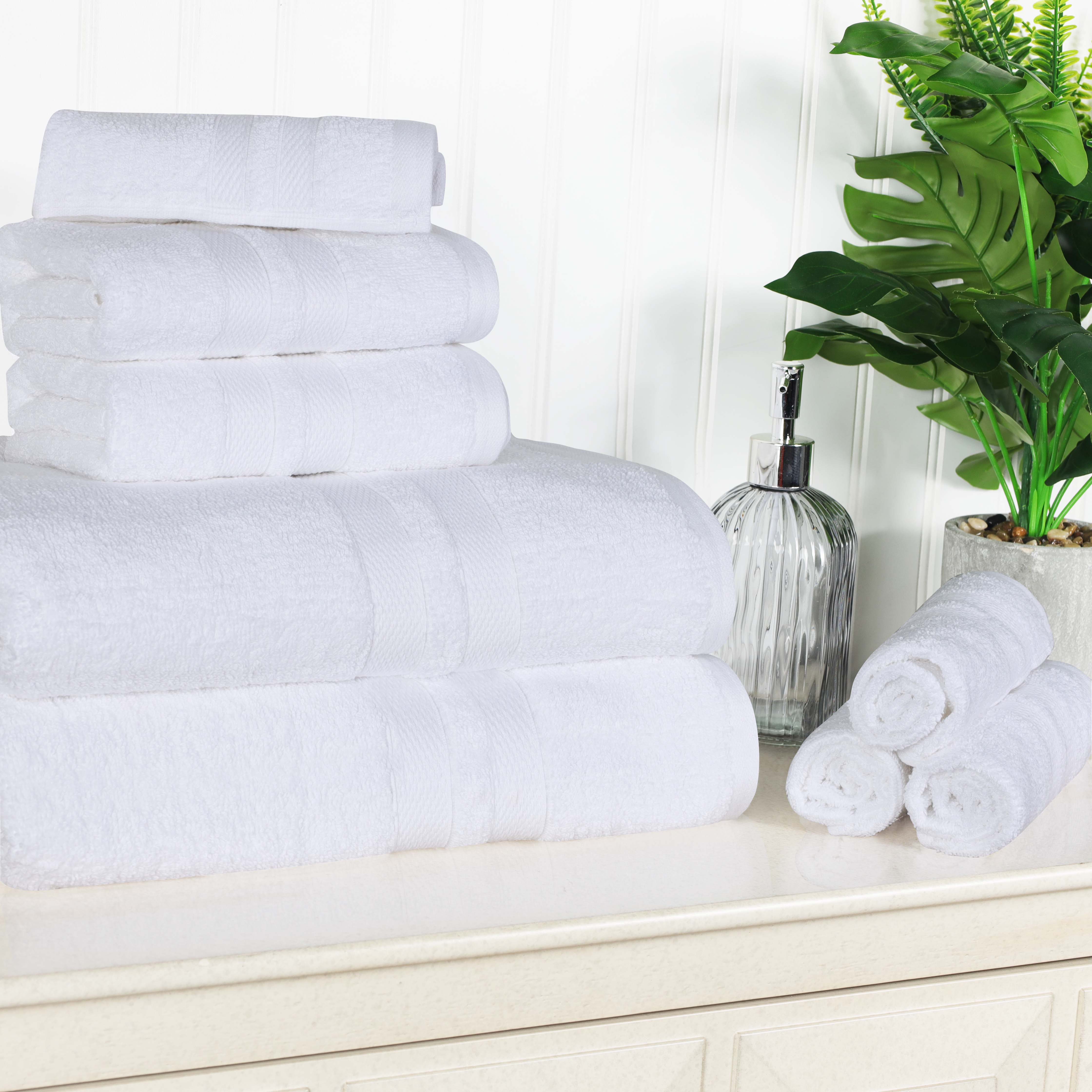 Ultra Soft Cotton Absorbent 8-Piece Towel Set - Premium Bath & Hand Towels for Spa, Gym, and Home Use - Quick Dry & Highly Absorbent
