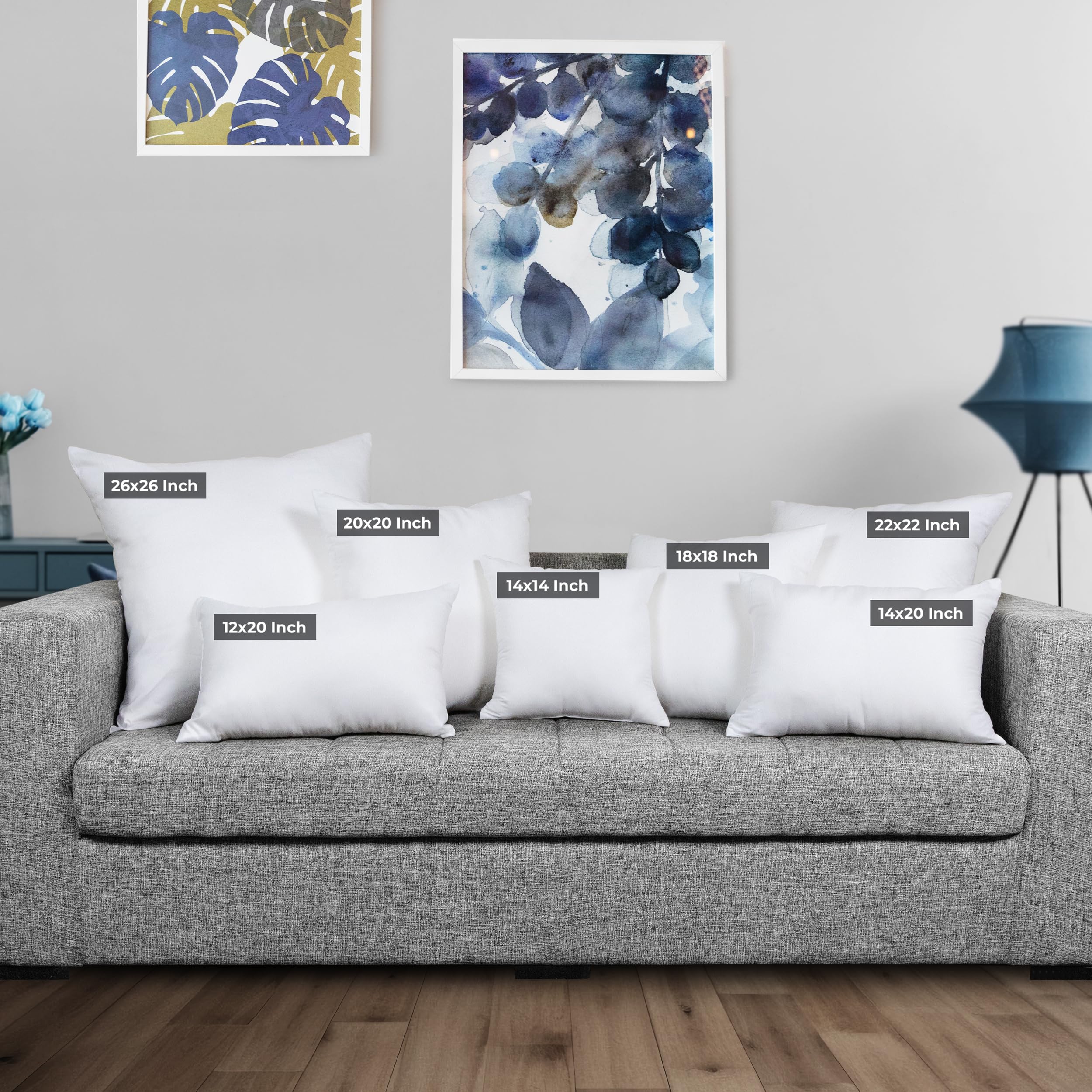 Utopia Bedding 26x26 Inch Throw Pillow Inserts (Pack of 2, White) - Soft Decorative Couch & Bed Pillows for Living Room, Bedroom - Perfect for Home Decor, Cozy Comfort & Stylish Accents