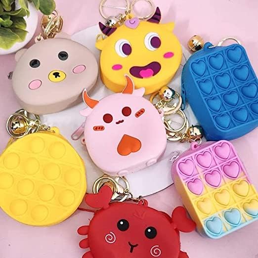 Geeta Store Assorted Pop It Keychain Toys - Bubble Sensory Fidget Toy Set for Stress Relief, ADHD, Autism & Anxiety - Random Shape Educational Toys for Kids, Boys & Girls of All Ages - Perfect for Home, School & Travel Use