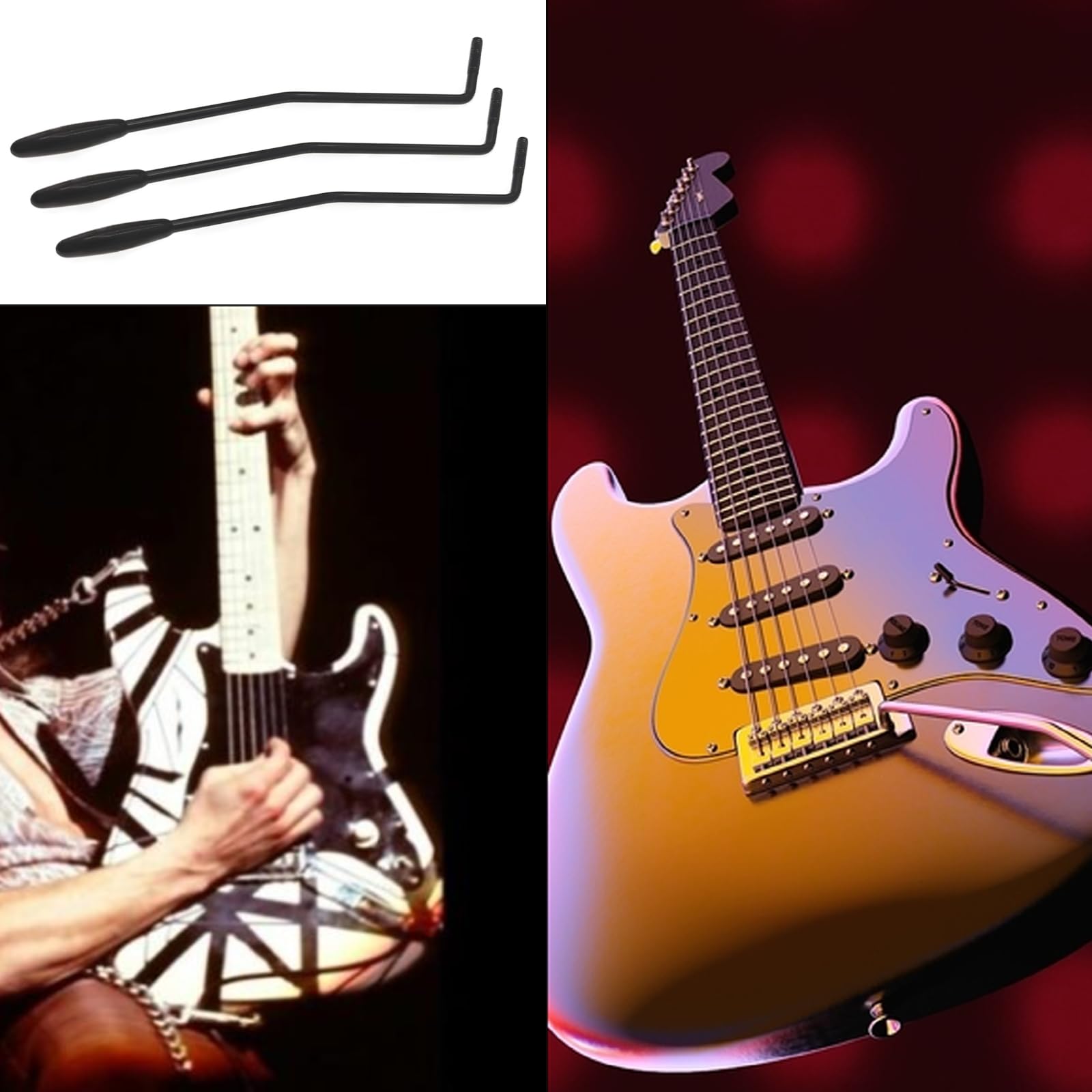 3-Pack Black Electric Guitar Whammy Bar - 6mm Thread Tremolo Arm for Fender Stratocaster - Perfect for Vibrato Effects & Smooth Pitch Bending - Ideal for Rock, Blues & Metal Performances