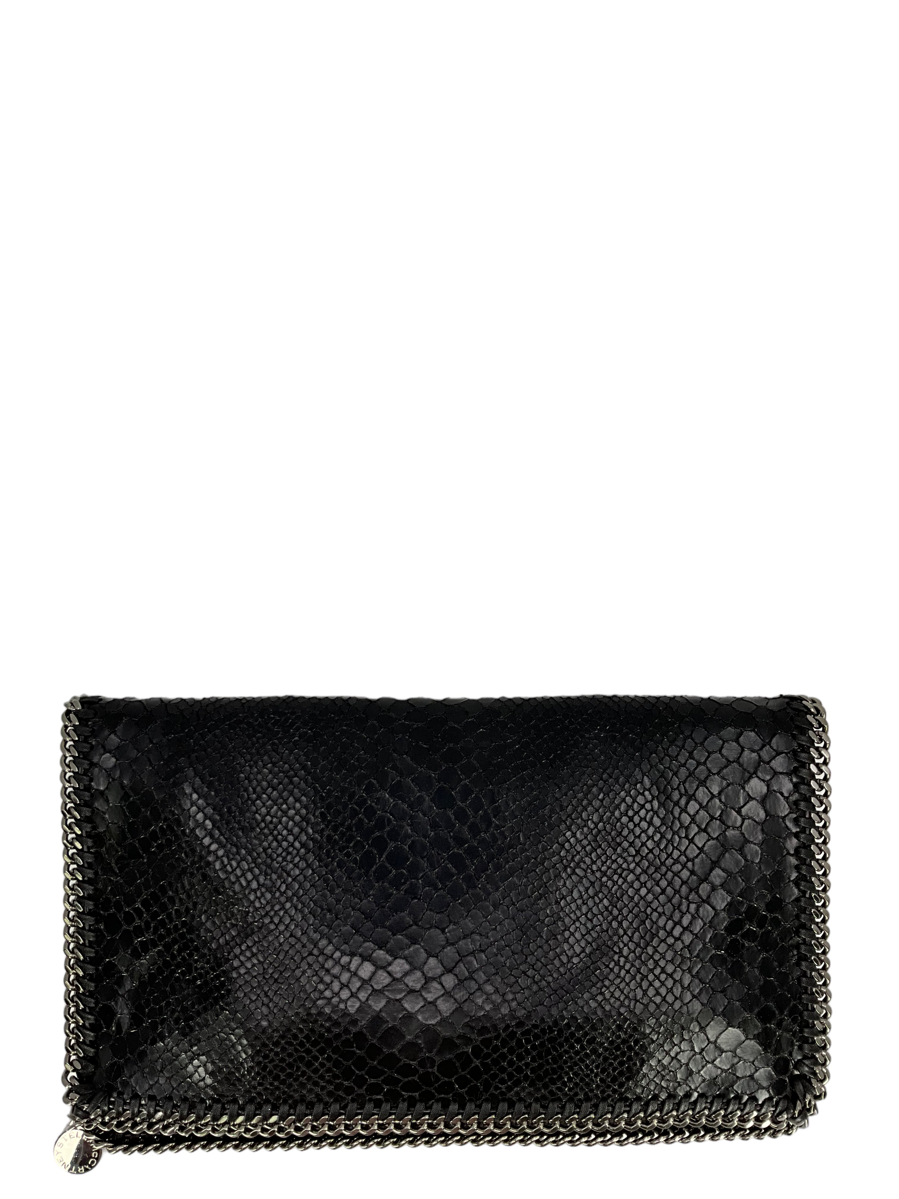 Stella McCartney Falabella Vegan Python Clutch Bag - Luxury Designer Crossbody Purse for Women | Perfect for Evening Parties, Date Nights & Special Occasions