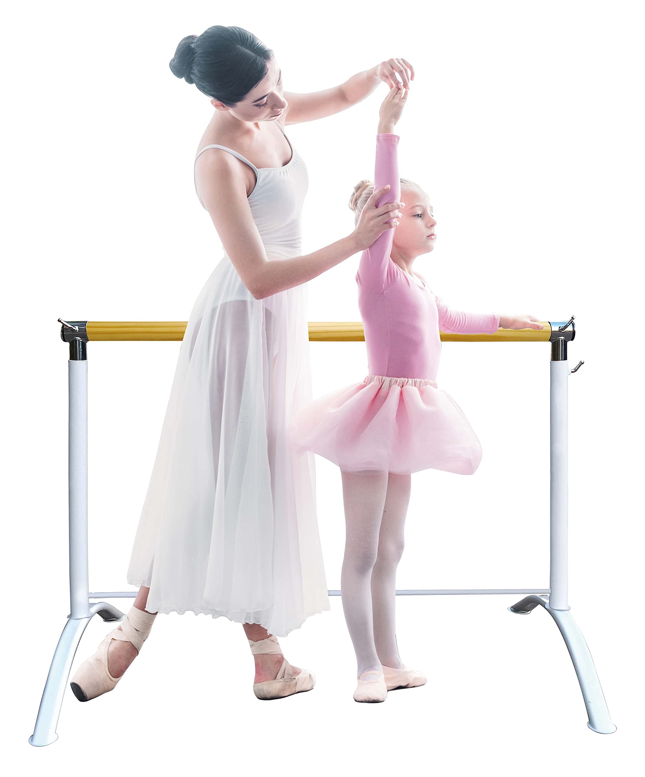 Adjustable Portable Ballet Barre for Home & Studio - Single/Double Bar for Stretching, Pilates, Dance & Workouts - Perfect for Kids & Adults - Ideal for Home Practice, Dance Classes & Fitness Training