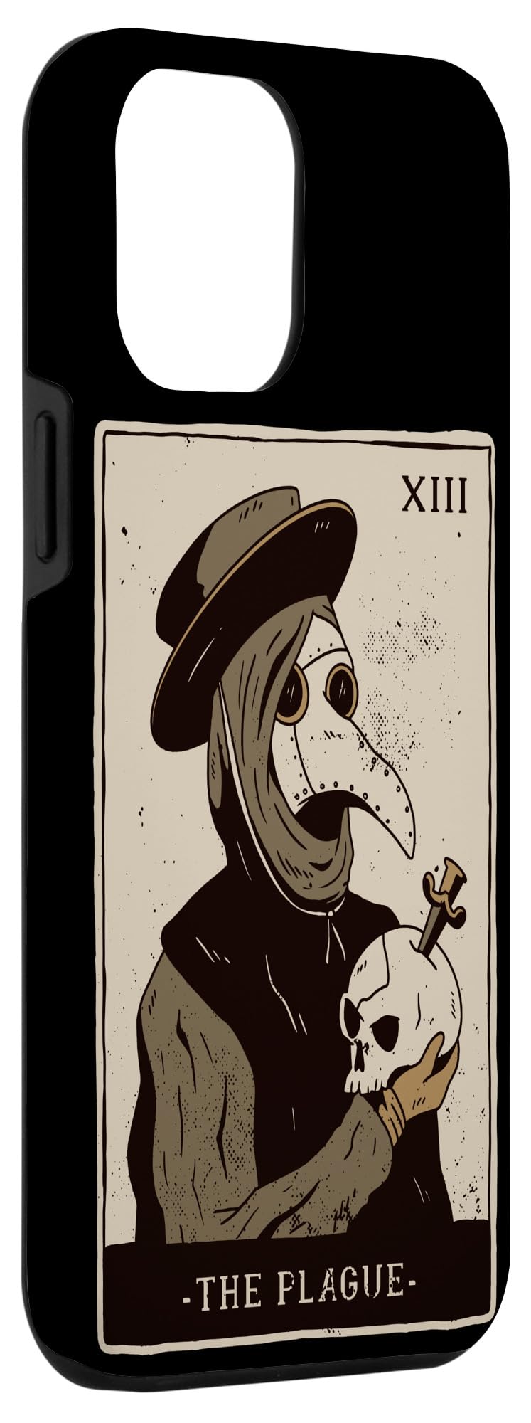 iPhone 12 Pro Max Plague Doctor Mask Tarot Card Occult Phone Case - Unique Gothic Horror Protective Cover for Halloween Cosplay, Renaissance Fairs & Dark Aesthetic Lovers