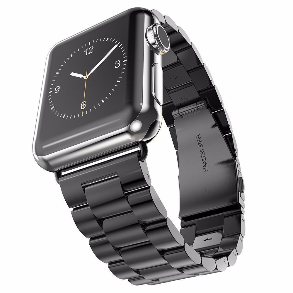 Premium Stainless Steel Metal Band for Apple Watch 41mm 40mm 38mm - Elegant Chain Strap Compatible with iWatch Series Ultra/Ultra2/9/8/7/6/5/4/3/2/1 SE - Black - Perfect for Work, Parties & Everyday Wear