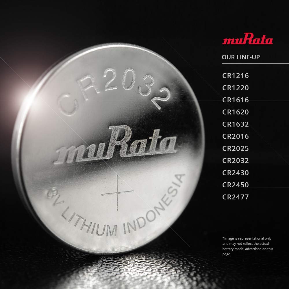 Murata CR1632 3V Lithium Coin Cell Battery - 20 Pack | DL1632 ECR1632 Compatible | Perfect for Watches, Calculators, Key Fobs & Medical Devices