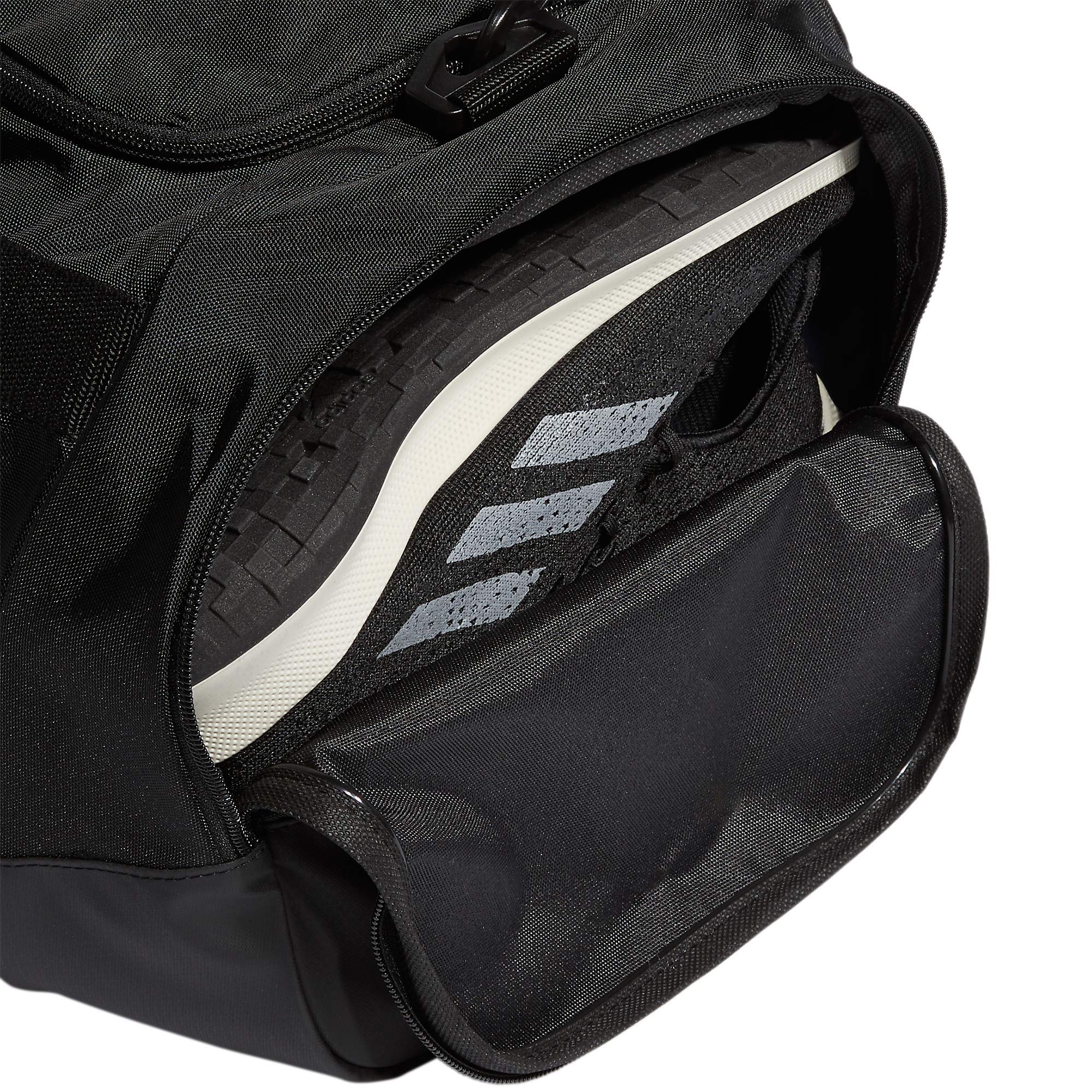 adidas Unisex Defender 4.0 Gym Duffel Bag - Small 38L Sports Bag for Men & Women - Black/Silver Metallic - Perfect for Gym, Travel & Workout Essentials