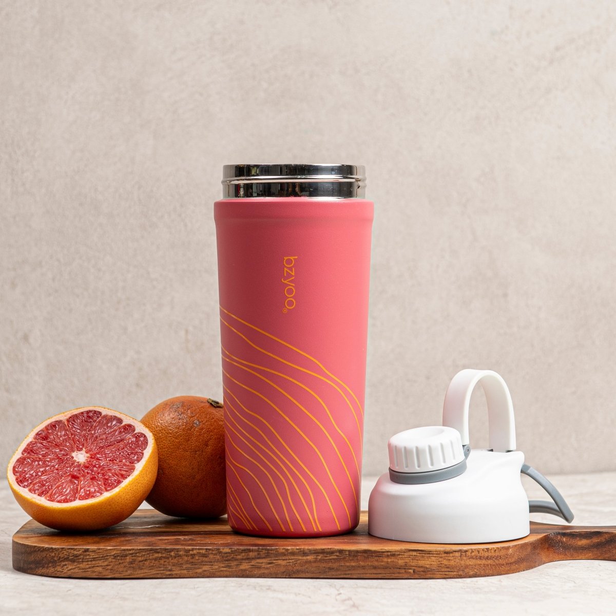 26oz Stainless Steel Double Wall Insulated Tumbler with Lid - Leakproof & Sweatproof, Organica Red - Perfect for Coffee, Tea, Cold Drinks at Home, Office or Travel