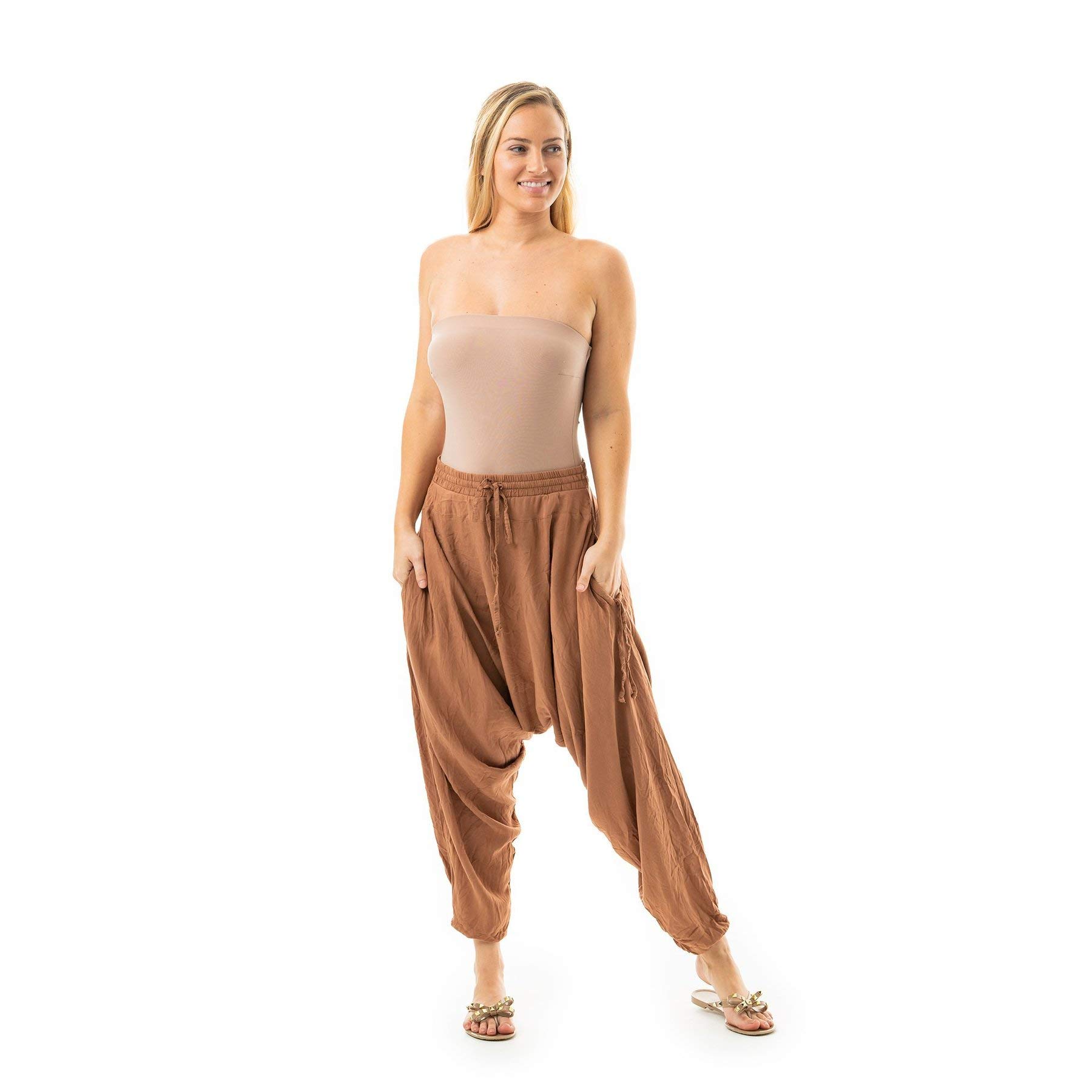 Boho Harem Pants for Women - Loose Lightweight Cotton Summer Pants with Pockets | Casual Beachwear, Yoga & Lounge Wear for Comfortable Everyday Style