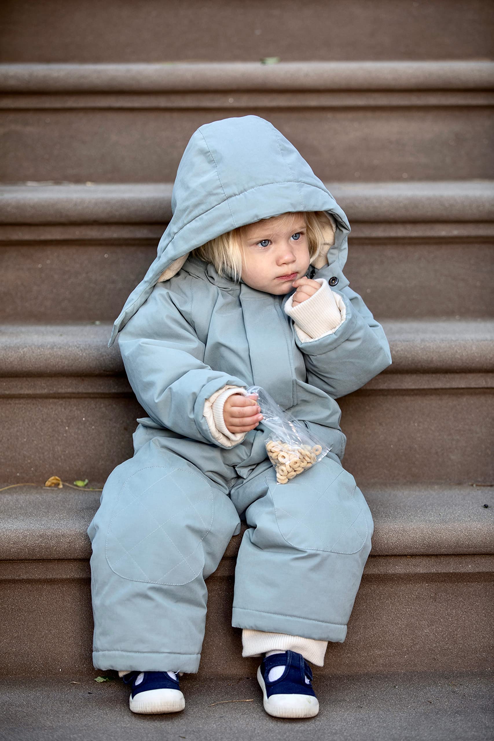 7AM Enfant Baby Jumpsuit Coat - 2-Way Zipper Teddy Jumpsuit for Infants & Toddlers, Water Repellent & Soft Cotton, Warm Winter Outerwear | Perfect for Stroller Walks, Outdoor Play & Cold Weather Protection
