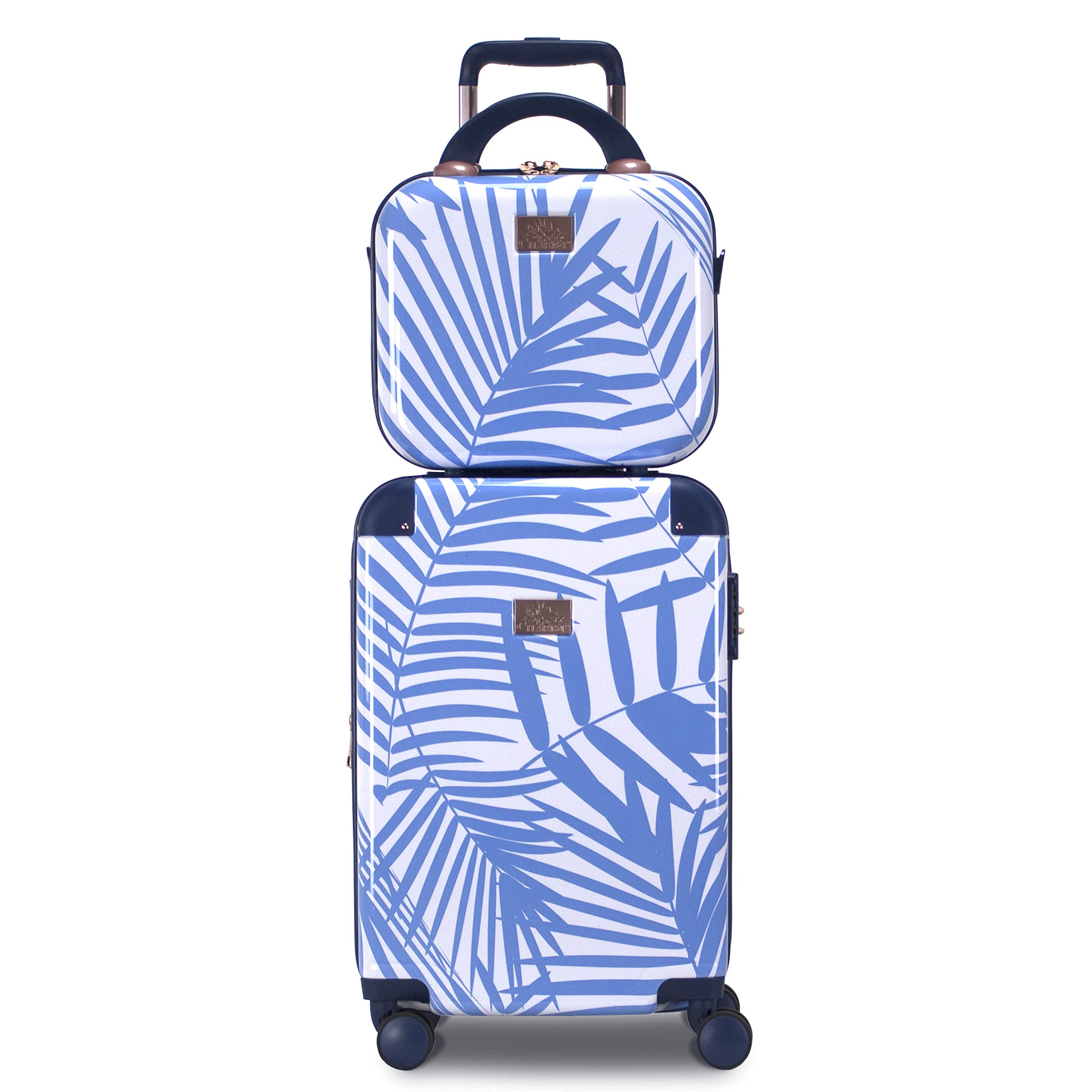 20-Inch Carry-On Luggage Set with Matching Cosmetic Case & 2 Travel Bags | Lightweight Fern Green Spinner Suitcase for Air Travel | Perfect for Weekend Getaways & Business Trips