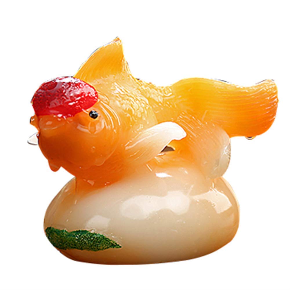 Color Changing Tea Pet Figurines - Creative Goldfish Tea Ceremony Ornaments, Cute Tea Set Accessories for Home & Office Decor - Perfect for Tea Lovers, Zen Meditation & Gift Giving