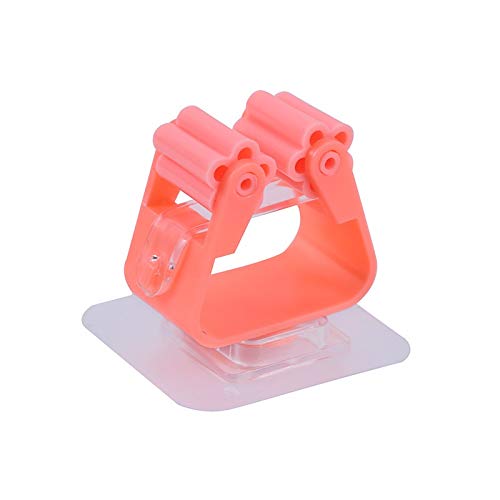 JNXFUZMG Wall Mounted Robe Towel Hooks - Mop Organizer Holder with Suction Cups for Bathroom, Kitchen & Laundry Room - Space Saving Broom Brush Hanger Storage Rack for Household Tools (Orange)
