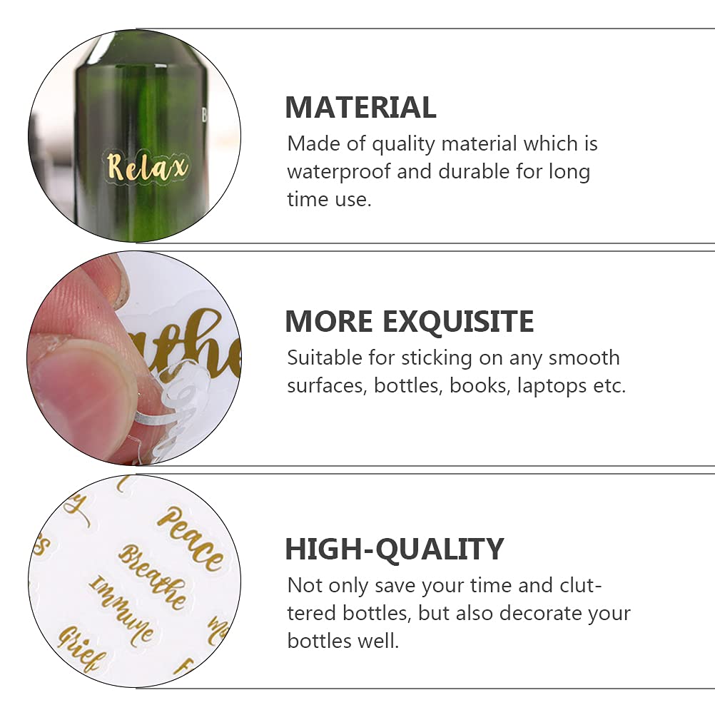 6 Sheets Waterproof Essential Oil Bottle Labels - DIY Letter Stickers for Roller Bottles, Perfumes & Envelopes - Perfect for Aromatherapy, Gift Wrapping & Handmade Crafts