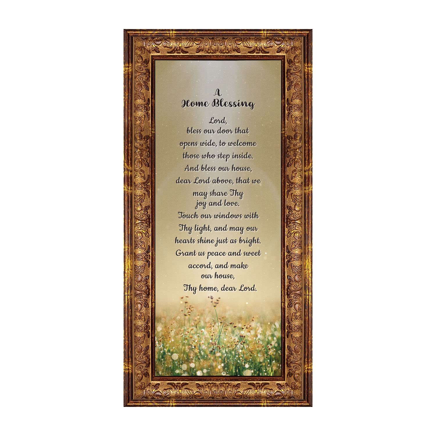 God Bless This Home Sign - Religious Wall Decor for Christian House Blessing - Perfect for Living Room, Bedroom & Entryway - 7314R