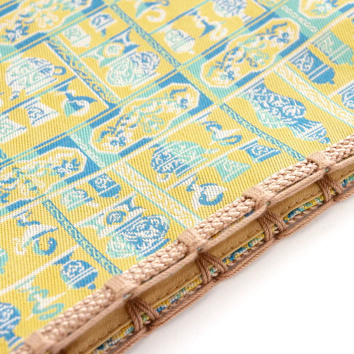 Handmade Kyoto Nishijin Silk Drawstring Pouch - Snake & Yellow Japanese Traditional Craft Purse | Gift, Coin Pouch, Festival Accessory