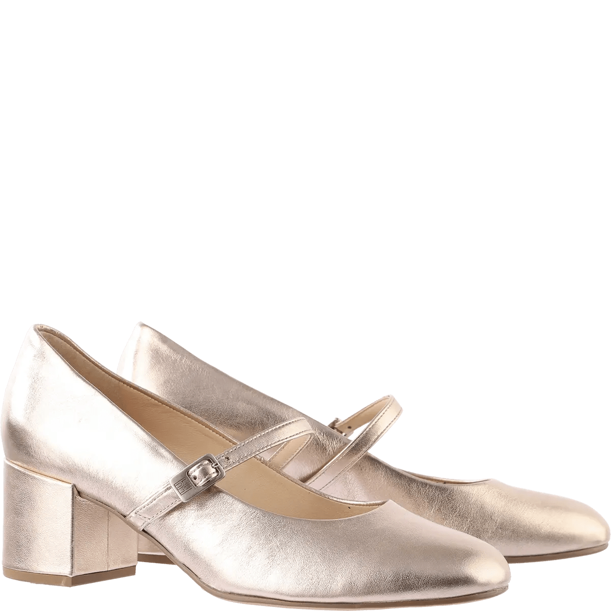Emely Gold Mary Jane Pumps for Women - Elegant Low Heel Dress Shoes for Weddings, Parties & Office Wear