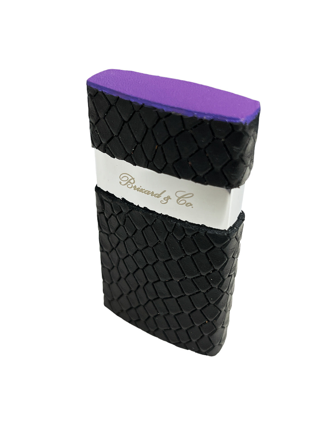 Premium Brizard & Co Venezia Python & Royal Purple Single Jet Flame Lighter - Windproof Butane Lighter for Cigars, Candles & Outdoor Use