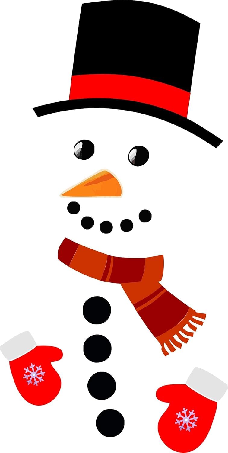 Christmas Snowman Wall Decals - Removable Holiday Stickers for Windows, Doors, Fridge & Walls - Festive Winter Home Decor for Christmas Party & Indoor Decorations