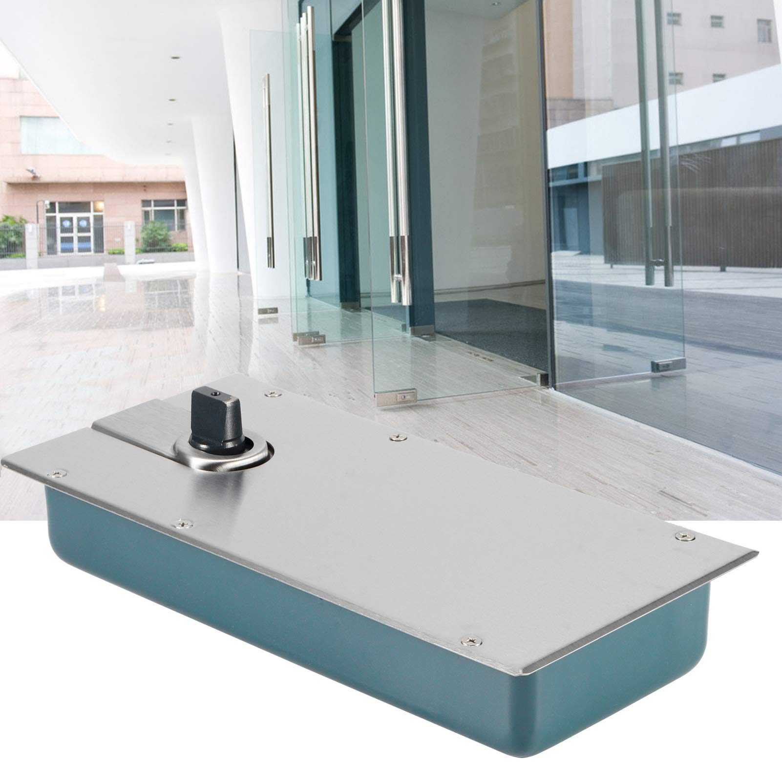 Fireproof Glass Door Hinge with Hydraulic Buffer - Universal Steel Floor Spring Closer for Home & Commercial Glass Doors - Perfect for Offices, Hotels, and Residential Entrances