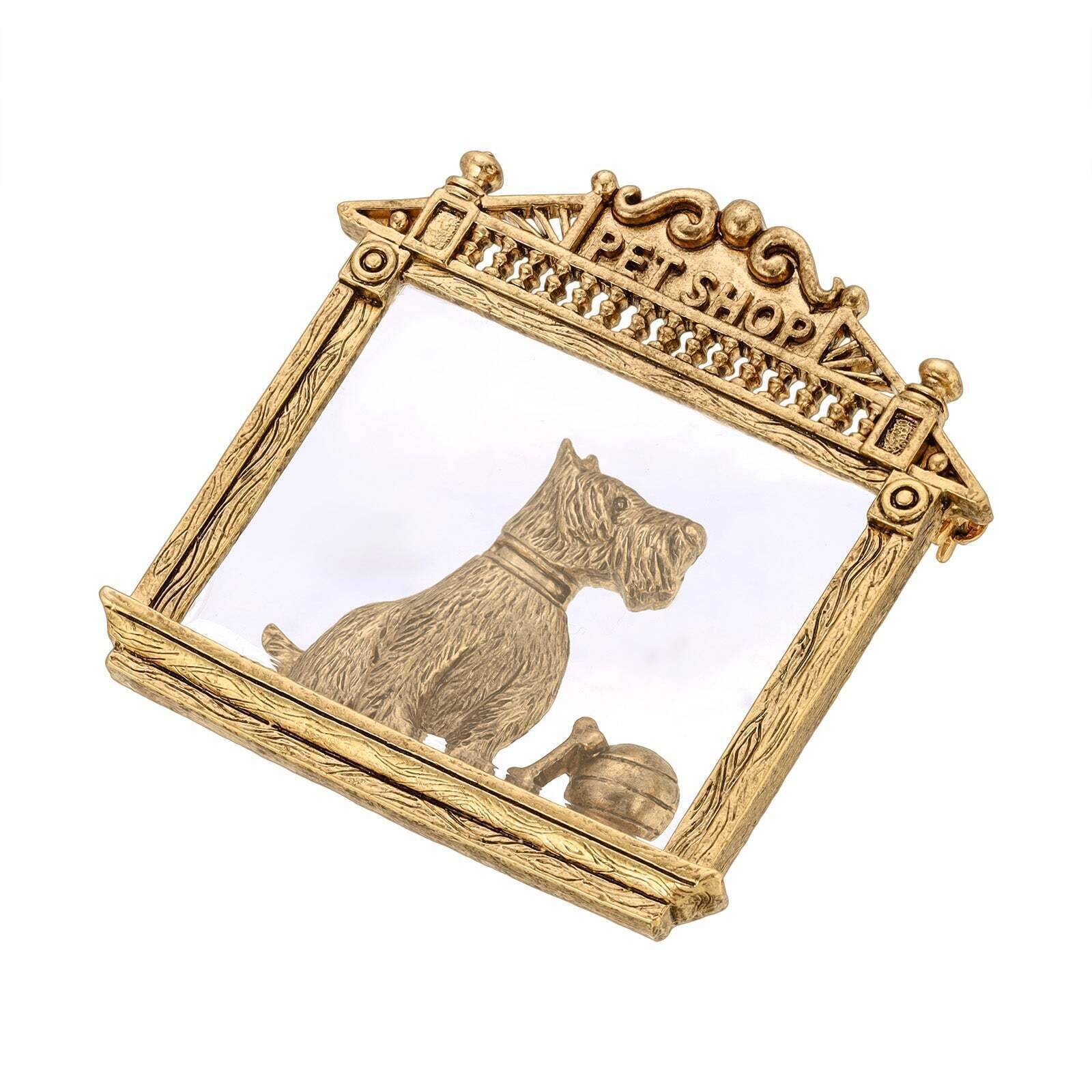 Vintage 1928 Jewelry Dog in The Window Brooch Pin - Perfect for Collectors, Gift Giving & Retro Fashion Accessories