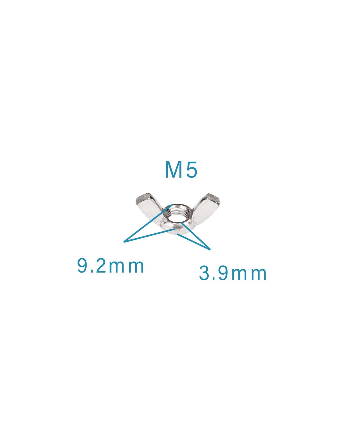 304 Stainless Steel M5 Wing Nuts - Pack of 50 | Corrosion-Resistant Hardware for Home DIY, Automotive & Industrial Applications | Heavy Duty Fasteners for Plumbing, Machinery & Construction Projects