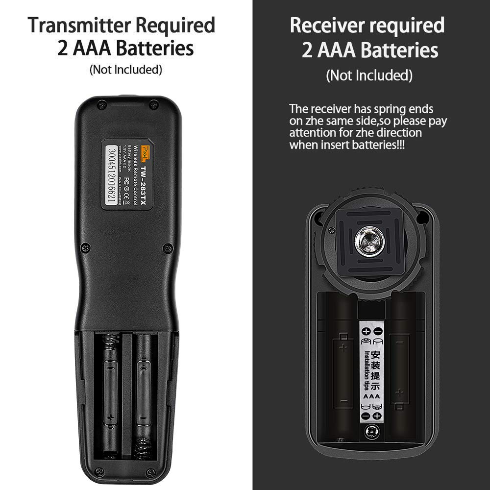 PIXEL TW-283/N3 Wireless Shutter Remote for Canon DSLR Cameras - Compatible with 5D Mark III/IV, 6D, 7D Mark II, 50D, 40D, 30D, D60, D30 & 1DX Mark II - Perfect for Group Photos, Wildlife Photography & Long Exposure Shots