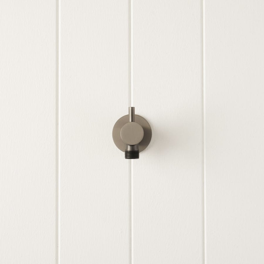 1/4 Turn Angle Valve in Gunmetal Finish - Durable Brass Water Shut Off Valve for Plumbing, Bathroom, Kitchen & Outdoor Use