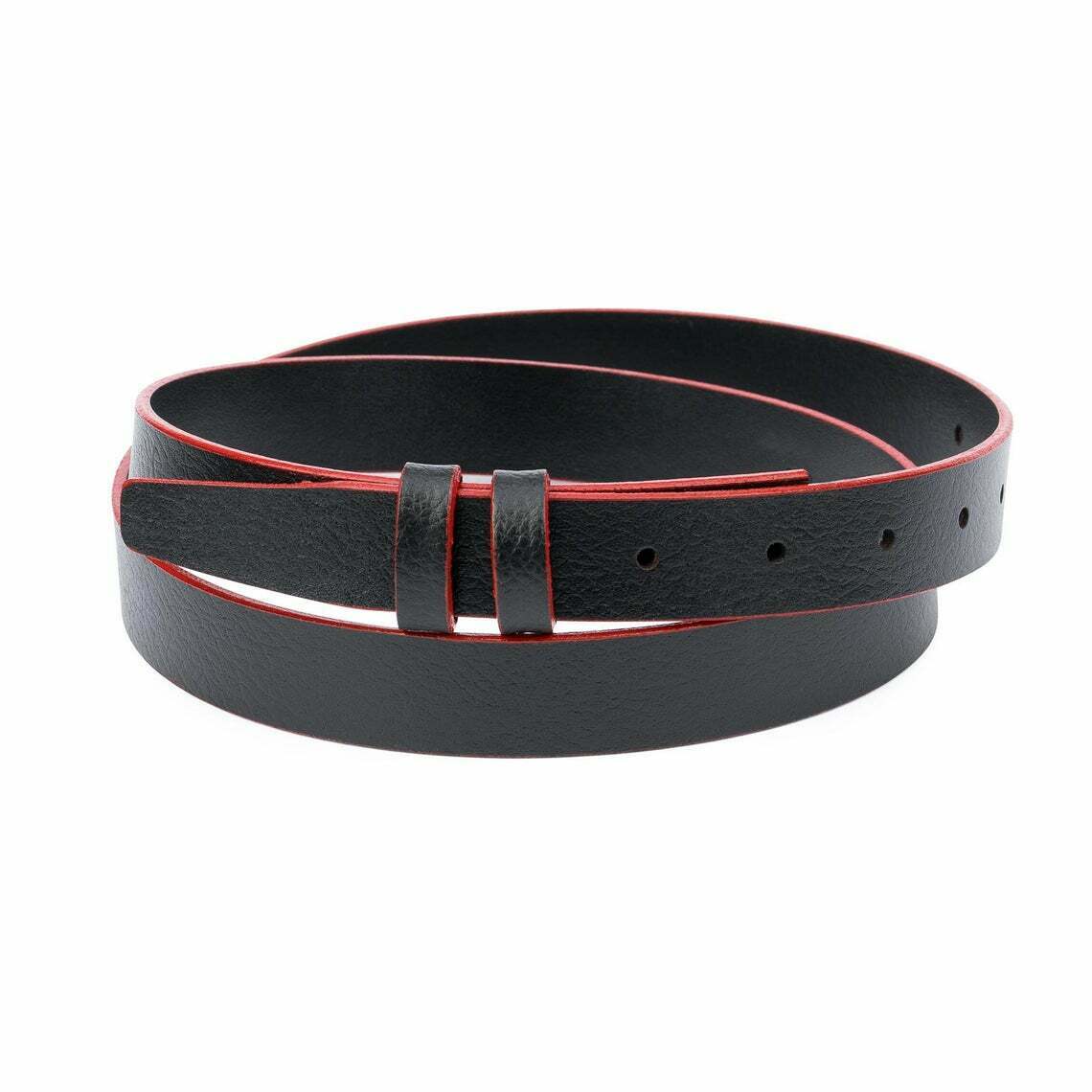 1 Inch Black Leather Belt Strap for Cartier Watches - Replacement Band for Men & Women - Slim Red Strap for Dress Watches, Business Attire & Formal Occasions