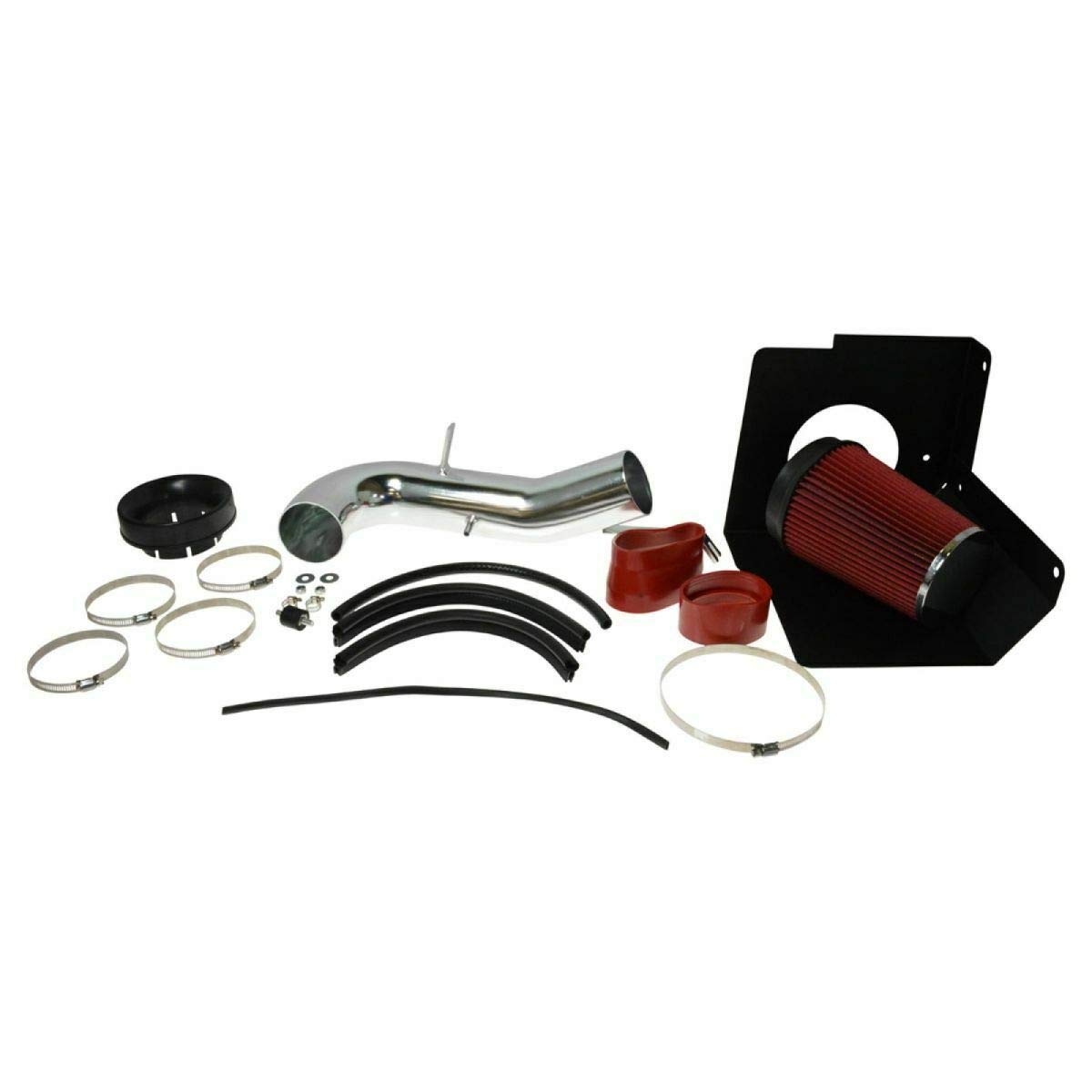 Sawyer Auto Performance Cold Air Intake System with Red Air Filter - Compatible with Chevy Silverado, GMC Sierra, Chevy Tahoe V8 Engines - High Performance Air Intake for Improved Horsepower & Fuel Efficiency - Perfect for Off-Roading & Street Performance Upgrades