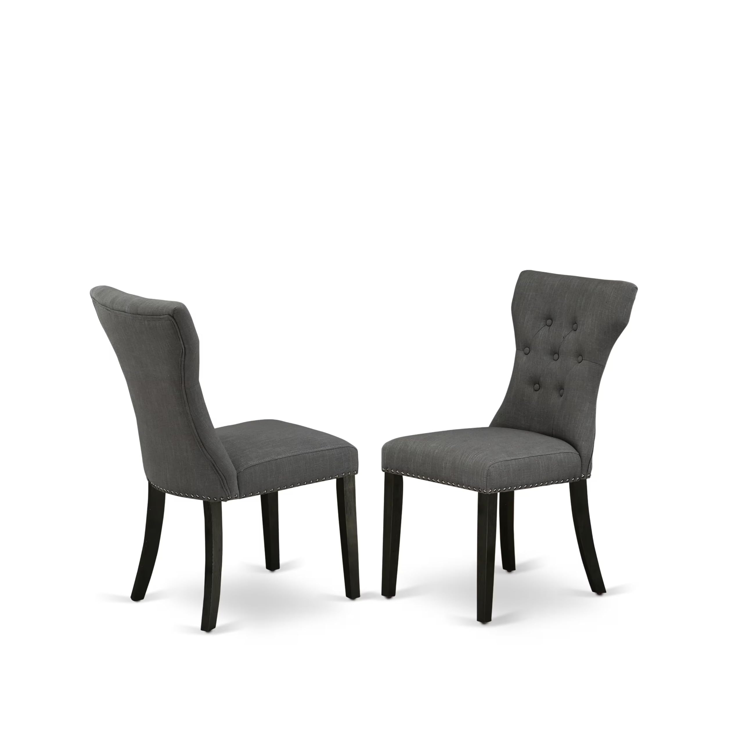 East West Furniture 5-Piece Kitchen Dining Set - 36x60 Inch Rectangle Table with V-Legs & 4 Dark Gotham Fabric Chairs | Modern 4-Seater Table Set for Small Spaces | Perfect for Breakfast Nooks, Apartments, and Cozy Family Meals