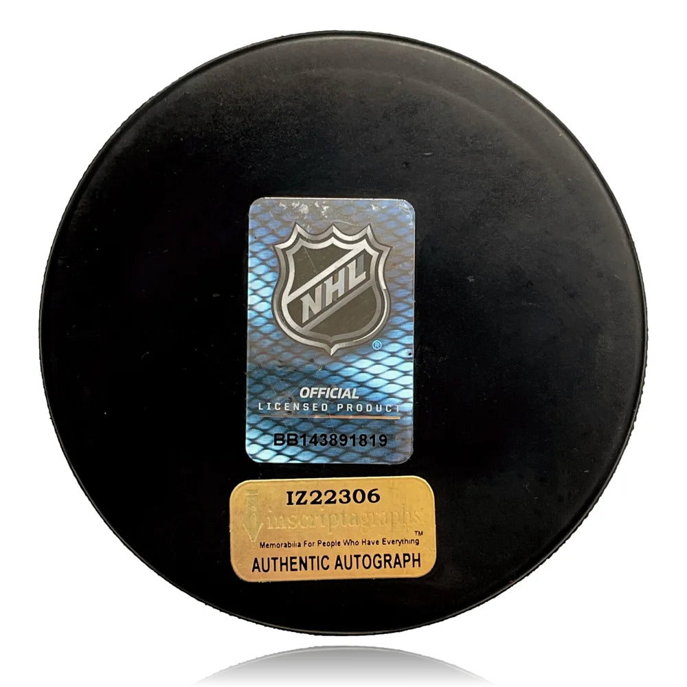 Logan Thompson Autographed Vegas Golden Knights Stanley Cup Hockey Puck - Signed with COA & IGM - Collectible Memorabilia for NHL Fans & Sports Enthusiasts