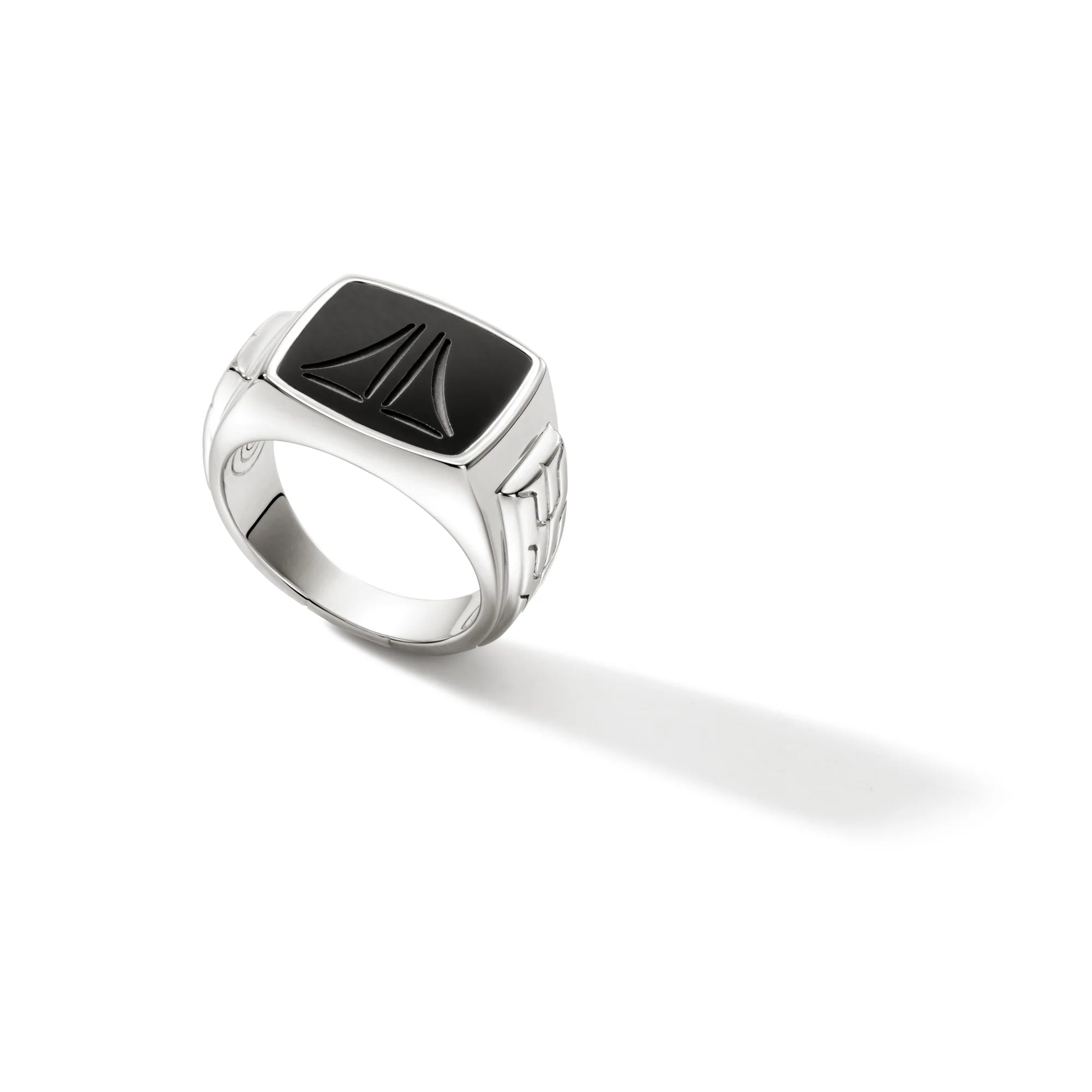 Black Onyx Carved Signet Ring for Men - Elegant Gothic Style Jewelry with Intricate Designs - Perfect for Weddings, Gifts & Formal Occasions
