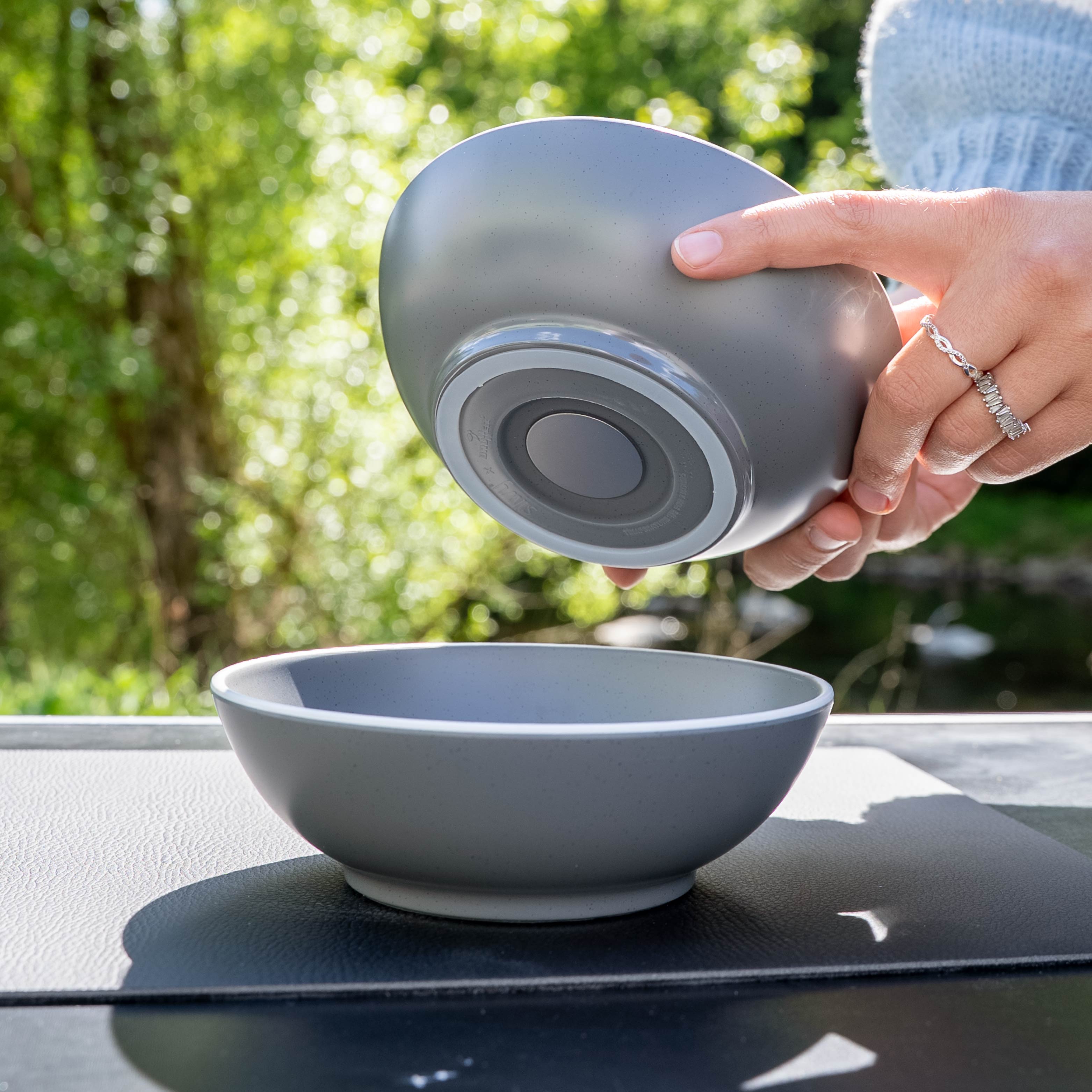Premium Magnetic Plastic Bowls - Dolomite Grey - 16cm - Ideal for Kitchen Storage & Organizing Spices, Nuts, and Small Items